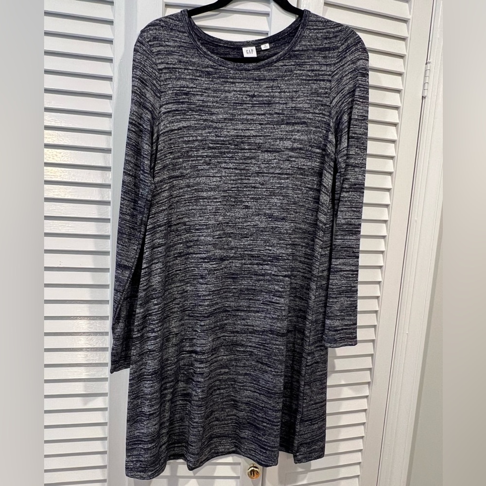 GAP Long Sleeve Sweater Dress Blue White Size Medium